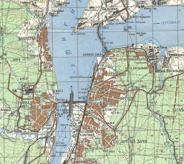 Топографическая карта района 1976г.